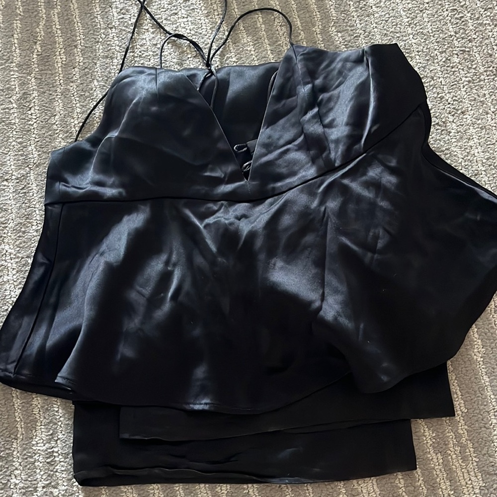 Something Navy silky satin set